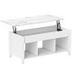 Lift Top Coffee Table, Modern Center Table with Storage Shelves and Hidden Compartment for Living Room, 41