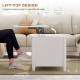 Lift Top Coffee Table, Modern Center Table with Storage Shelves and Hidden Compartment for Living Room, 41