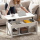 Lift Top Coffee Table, Modern Center Table with Storage Shelves and Hidden Compartment for Living Room, 41