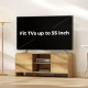 TV Stand for up to 55 Inch TV, Nordic Entertainment Center with 2 Cabinets and 2 Open Shelves for Living Room, Natural Wood