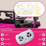Qaba 24V 4WD Kids Ride On Truck with 6 Wheels Electric Ride On Car with Remote, Dump Bed for 3-8 Years, Pink