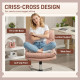 Armless Office Chair, Criss Cross Chair with Adjustable Height & Tilt Function for Home Office, Study, Pink