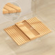 Bamboo Couch Arm Tray, Sofa Armrest Tray with Flexible Roll-up Design and Wide Compartment, Natural