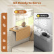 Bamboo Couch Arm Tray, Sofa Armrest Tray with Flexible Roll-up Design and Wide Compartment, Natural