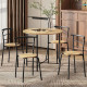5 Piece Dining Table Set, Space Saving Round Dining Set for 4 with Metal Frame for Small Spaces, Natural