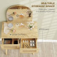 Vanity Desk, Makeup Vanity with with Mirror and 2 Drawers, Natural Wood