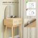 Vanity Desk, Makeup Vanity with with Mirror and 2 Drawers, Natural Wood