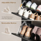 Farmhouse Shoe Storage Cabinet with Side Cabinet and Adjustable Shelves for Entryway, Hallway, Holds 12 Pairs, Black