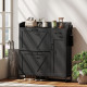 Farmhouse Shoe Storage Cabinet with Side Cabinet and Adjustable Shelves for Entryway, Hallway, Holds 12 Pairs, Black