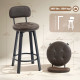 Bar Stools Set of 2, Upholstered Breakfast Bar Chairs with Footrest and Backrest for Kitchen Counter, Brown