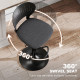 Bar Stools Set of 2, Modern Swivel Counter Height Barstools with Footrest and Hollow Backrest, Black