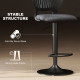Bar Stools Set of 2, Modern Swivel Counter Height Barstools with Footrest and Hollow Backrest, Black