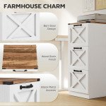 3 Drawer File Cabinet with Silent Slides, Vertical Farmhouse Filing Cabinet Fits Letter/A4 Size Home Office, White