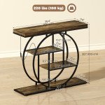 4-Tier Entryway Table with Charging Station LED Lights 39