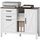 Lateral Filing Cabinet with Drawers, Shelves, Adjustable Hanging Bar for Home Office, Fit A4/Letter Files, White