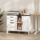 Lateral Filing Cabinet with Drawers, Shelves, Adjustable Hanging Bar for Home Office, Fit A4/Letter Files, White