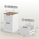 2 Drawer File Cabinet with Silent Slides, Vertical Farmhouse Filing Cabinet Fits Letter/A4 Size Home Office, White