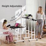 Stand Up Desk, Height & Angle Adjustable Computer Desk with Wheels for Standing or Sitting, Laptop Table, Black