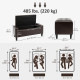 Storage Ottoman Bench, PU Leather Upholstered Bench with Tufted Design, Brown