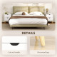 Modern Bedside Table Set of 2, Nightstand with 2 Drawers and Pine Wood Legs for Bedroom, Living Room, White