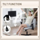 Criss Cross Chair with Flip-up Armrests, Wide Office Chair with Adjustable Height, Tilting, No Wheels, Grey