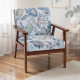 2 PCS Modern Accent Chairs with Cushioned Seat, Upholstered Linen-Feel Armchair for Bedroom, Living Room, Multicolored