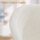 Office Chair, Teddy Fleece Upholstered Vanity Desk Chair, Cream White