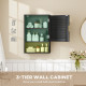 Bathroom Cabinet, Wall Mounted Storage Cabinet with Adjustable Shelves, 40 x 20 x 60 cm, Black
