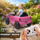 Qaba 12V Ride on Car, Licensed Dodge RAM 3500 Electric Vehicle with Remote Control, Suspension for 3-5 Years, Pink