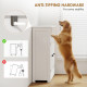 Bathroom Floor Cabinet, Freestanding Bathroom Storage Unit with 3 Doors, 2 Open Shelves and Adjustable Shelf, White