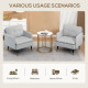 Accent Chairs Set of 2, Upholstered Armchairs with Tufted Back Cushion and Steel Legs for Living Room, Bedroom