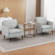 Accent Chairs Set of 2, Upholstered Armchairs with Tufted Back Cushion and Steel Legs for Living Room, Bedroom