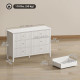 Double Chest of Drawers, Modern 6 Drawer Dresser for Bedroom, Living Room, Hallway, Closet, White