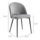 Set of 2 Mid-Back Dining Chair, Mid-Back Velvet-touch Upholstery Kitchen Chair for Living Room Dining Room, Dark Blue