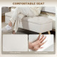 Storage Ottoman with Lid, Velvet Upholstered Storage Bench with Wood Legs for Living Room, Cream White