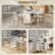 Multi-use Foldable Table with Hideaway Shelves, Drop Leaf Table for Kitchen, Dining, Study and Office, White