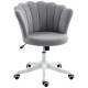 Office Chair, Armless Swivel Desk Chair with Adjustable Height, Backrest, Tilt Function for Office, Vanity, Grey