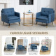 Accent Chairs Set of 2, Upholstered Armchairs with Tufted Back Cushion and Steel Legs for Living Room, Bedroom