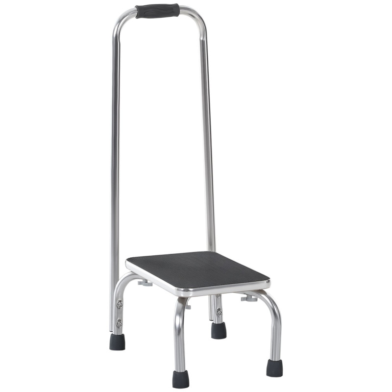 Step Stool with Handle for Adults and Seniors, Heavy Duty Metal Foot Step Stool for Elderly, Portable Stool with Anti-slip Design