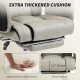 Reclining Office Chair, Overstuffed Executive Desk Chair with High Back, PU Leather, Footrest, Swivel Wheels, Grey