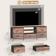 TV Stand for TVs up to 65 Inch, Industrial TV Console with Charging Station, 5 Drawers and Open Shelves, Rustic Brown
