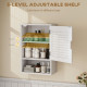 Bathroom Cabinet, Wall Mounted Storage Cabinet with Adjustable Shelves, 40 x 20 x 60 cm, White