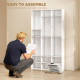 Media Storage Cabinet, 9-Tier DVD Shelf with 21 Adjustable Shelves, Holds 835 CDs, 500 DVDs or 640 Blu-rays, White