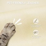 Executive Office Chair, Pet-Friendly Leather Ergonomic Desk Chair with Footrest, Swivel Recliner, Beige