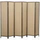 6 FT Room Divider, 6 Panel Folding Privacy Screen, Lightweight Handwoven Freestanding Partition for Home Office, Brown