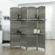 6 FT Privacy Screen, 4 Panel Room Divider with Shelves for Living Room Bedroom Home Office, Grey