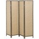 6 FT Room Divider, 4 Panel Folding Privacy Screen, Lightweight Handwoven Freestanding Partition for Home Office, Brown