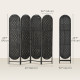 Bohemian Privacy Screen, Folding Room Divider with 4 Panels and Arched Top for Bedroom Living Room Office, Black