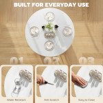 Folding Dining Table, Drop Leaf Table with Open Shelf, Rolling Kitchen Table for Dining Room, Small Spaces, White Marble