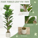 4FT Artificial Fiddle Leaf Fig Tree, Fake Potted Tree with Solid Wood Trunks and Lifelike Leaves for Indoor Decor, Green